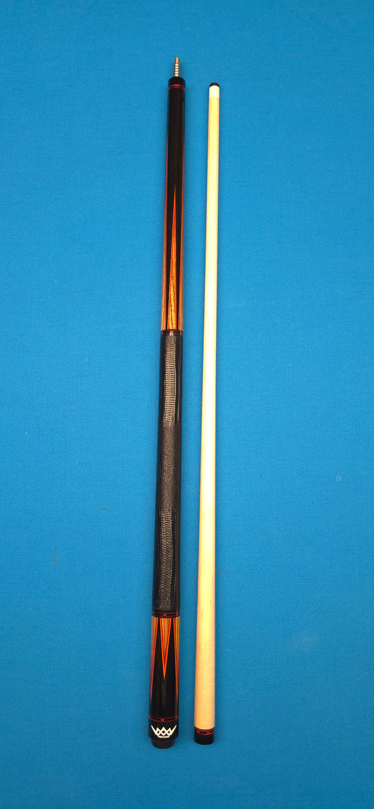 Precision Inlayed No. 7 – Ebony & Cocobolo with red orange outlined points